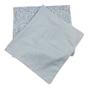 Shabby Chic 100% Cotton Floral Striped Cottagecore King Size Pillow Shams X Two